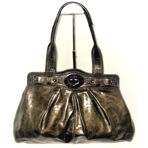 COACH 13915 Garnet Turnlock Large Gunmetal Satchel